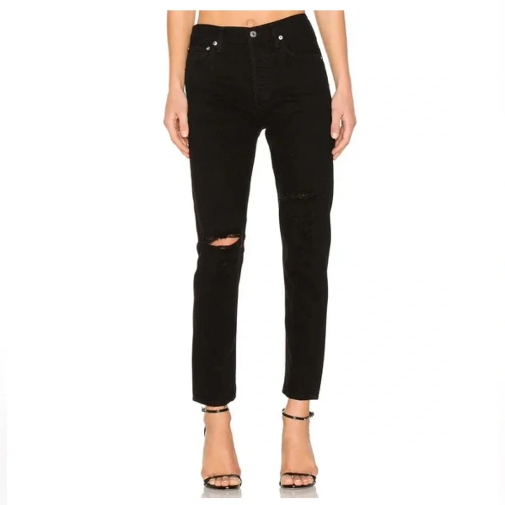 AGOLDE Jamie High Rise Classic Jeans Coal Black‎ size 24